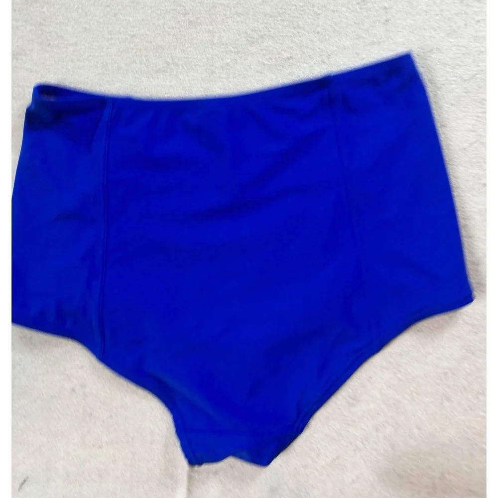 J Crew Royal Blue Bikini Bottoms Bathing Swim Suit Size Small High Waist